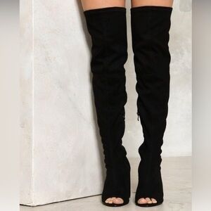 NWOT ASOS Over-The-Knee Peep Toe Boots | Size: 8